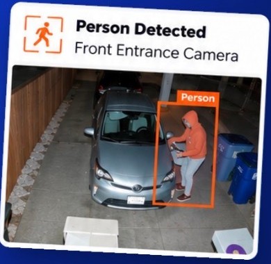 Person Detected alert from the front entrance camera